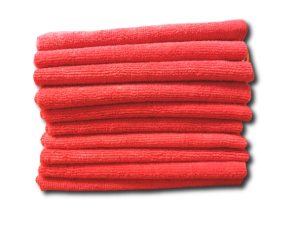ŚCIERKA Z MIKROWŁÓKNA  BEZSZWOWA 40X40 CM CZERWONA 10 SZTUK